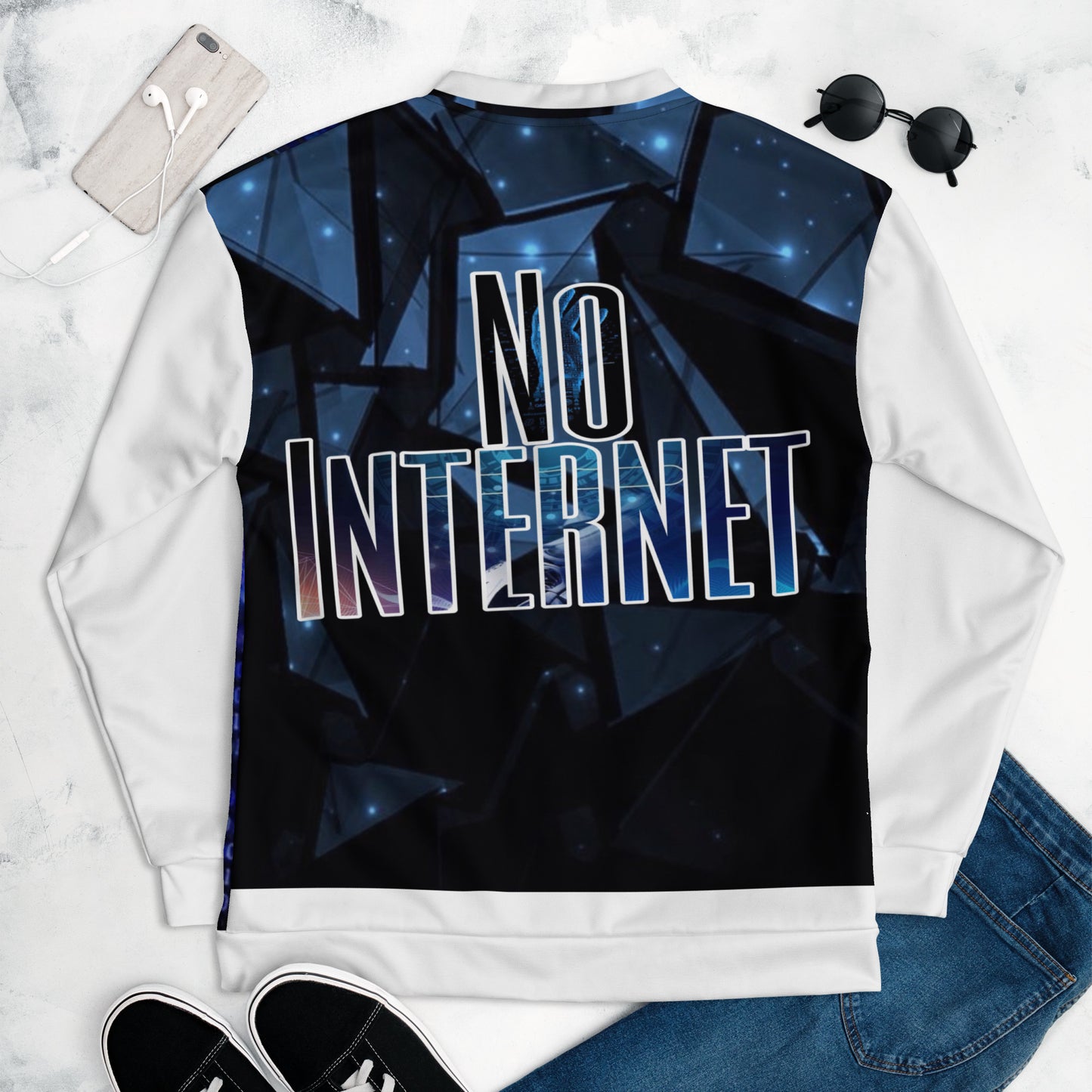 Limited Edition No Internet Promo Bomber Jacket: Blue Crystal - KeepinITDolce Official 